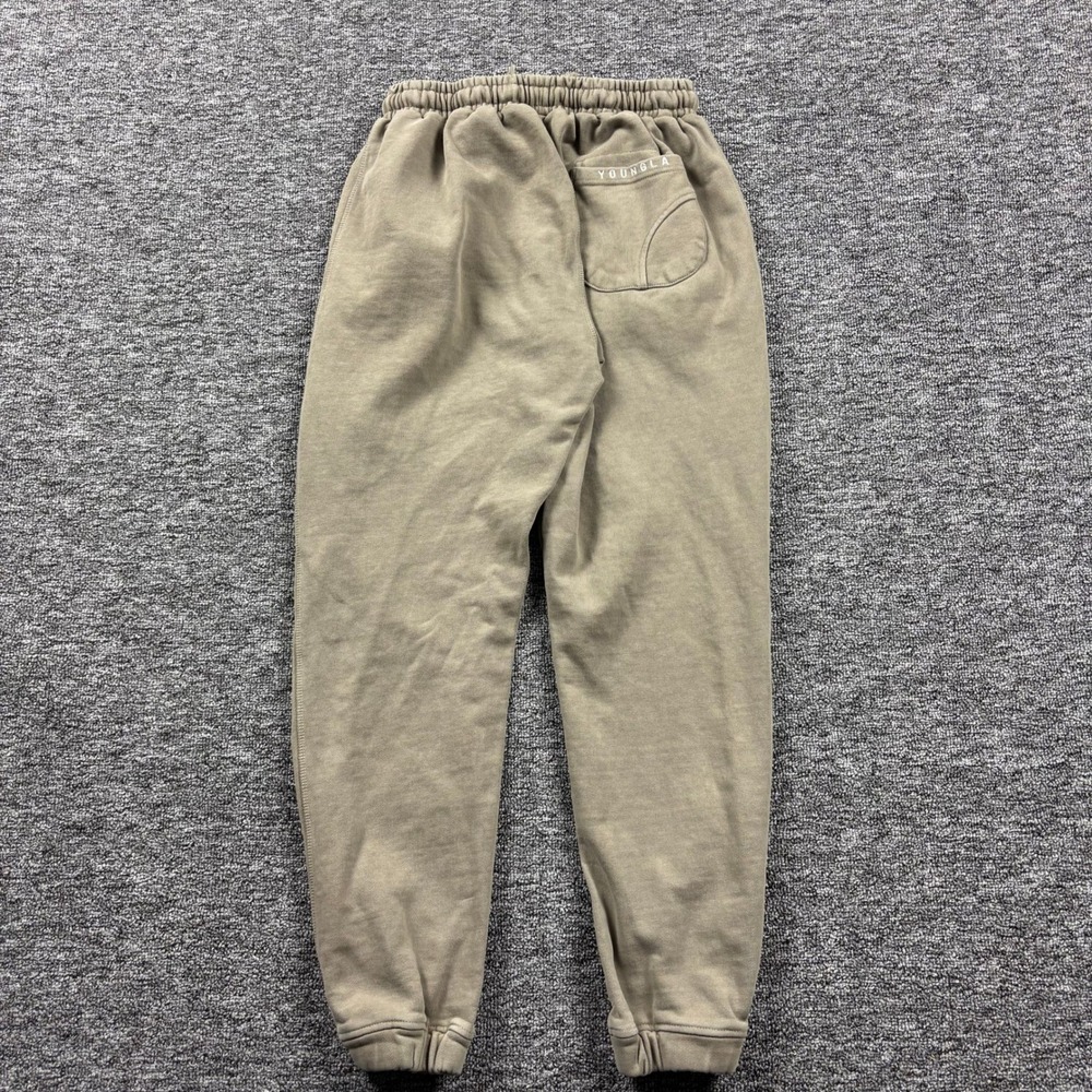 YoungLA Embroidered Heavyweight Jogger Sweatpants Tan/Taupe Men's Size Medium - Picture 4 of 7